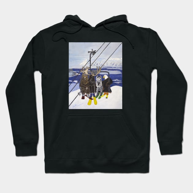 Ski Buddies Hoodie by realartisbetter